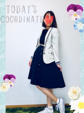 「axes femme（アクシーズファム）のアイテム（パーカー）」を使った、みゃひとんさん（レディース・158cm）の春コーディネート