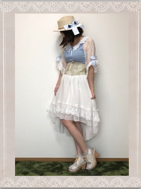 「axes femme POETIQUE（アクシーズファムポエティック）のアイテム（Tシャツ/カットソー）」を使った、みゃひとんさん（レディース・158cm）の春コーディネート