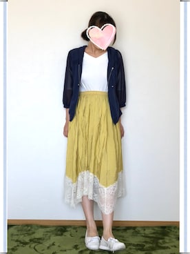 「axes femme（アクシーズファム）のアイテム（パーカー）」を使った、みゃひとんさん（レディース・158cm）の春コーディネート