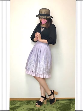 「薔薇」｜「アイテム（帽子）」を使った、みゃひとんさん（レディース・158cm）の夏コーディネート