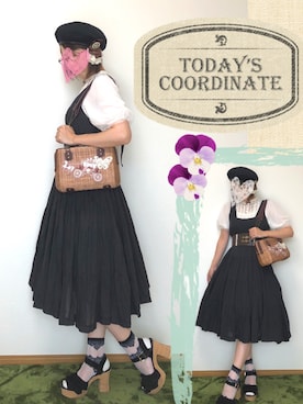 「axes femme（アクシーズファム）のアイテム（かごバッグ）」を使った、みゃひとんさん（レディース・158cm）の秋コーディネート