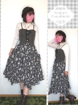 「axes femme（アクシーズファム）のアイテム（ベスト）」を使った、みゃひとんさん（レディース・158cm）の秋コーディネート