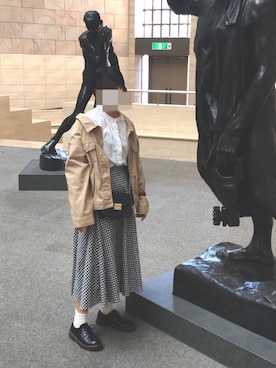 「Honeys（ハニーズ）のアイテム（デニムジャケット）」を使った、かめやまさん（レディース・153cm）の秋コーディネート