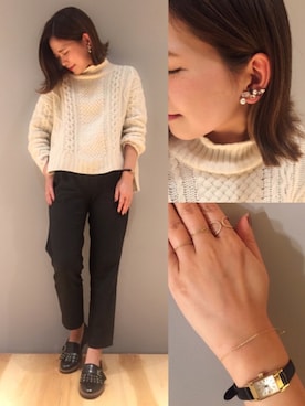 「アイテム（イヤリング）」を使った、ENchan.さん（レディース・151cm・20代）の冬コーディネート