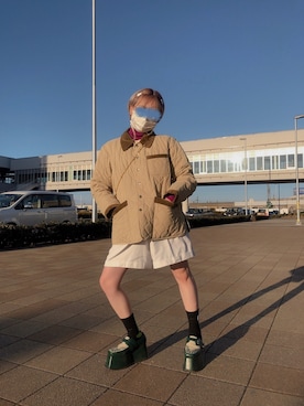 「ADER error（アーダーエラー）のアイテム（レッグウェア）」を使った、ユーナさん（レディース・156cm）の冬コーディネート