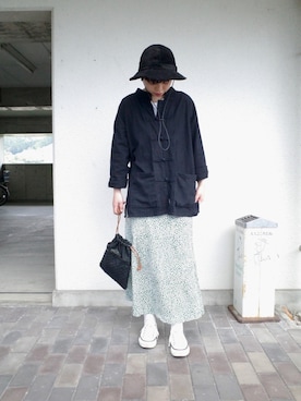 「Hender Scheme（エンダースキーマ）のアイテム（ハット）」を使った、ehさん（レディース・157cm）の春コーディネート