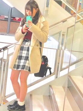 「MAJESTIC LEGON（マジェスティックレゴン）のアイテム（ムートンコート）」を使った、aya...さん（レディース・156cm）の冬コーディネート