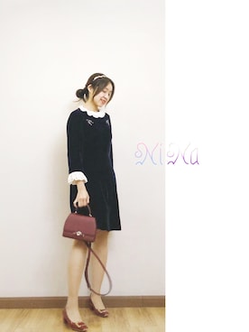 「アイテム（トートバッグ、レッド系）」を使った、妮娜Ninaさん（レディース・159cm）の春コーディネート