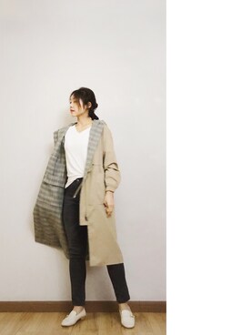 「日系休闲」｜「アイテム（ジャケット/アウター）」を使った、妮娜Ninaさん（レディース・159cm）の春コーディネート