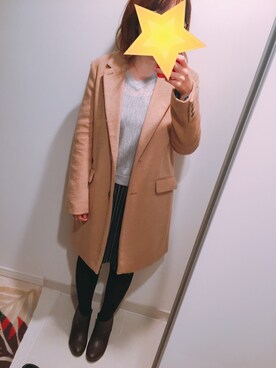 「ひざ丈スカート」｜「アイテム（ブーティ）」を使った、mng129さん（レディース・156cm）の冬コーディネート