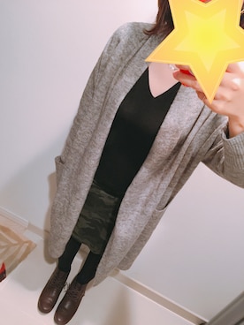 「迷彩スカート」｜mng129さん（レディース・156cm）の冬コーディネート