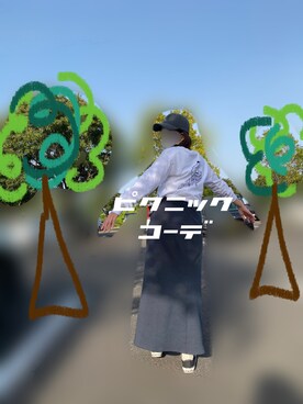 「green label relaxing（グリーンレーベルリラクシング）のアイテム（スカート、ブラック系）」を使った、tami0707さん（レディース・157cm）の春コーディネート