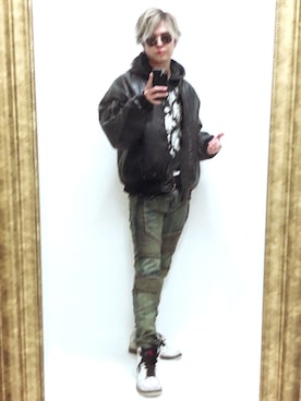 「chanel」｜「アイテム（ダウンジャケット/コート）」を使った、NEOJAakaDJROODさん（メンズ・179cm）の冬コーディネート