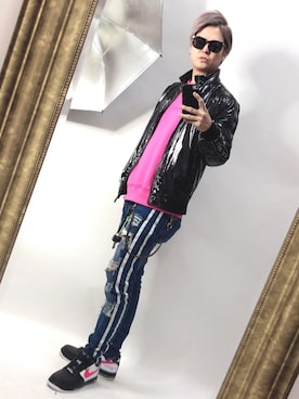 「M＋RC NOIR（マルシェノア）のアイテム（パンツ）」を使った、NEOJAakaDJROODさん（メンズ・179cm）の春コーディネート