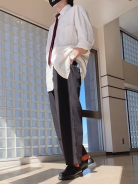 「niko and...（ニコアンド）のアイテム（その他シューズ）」を使った、ひろ獅子さん（メンズ・173cm）の秋コーディネート