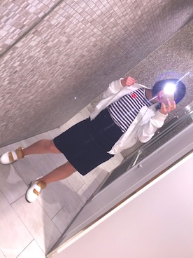「ファー付きスニーカー」｜Sakuさん（レディース・155cm）の冬コーディネート