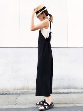 「BIOTOP（ビオトープ）のアイテム（タンクトップ）」を使った、rumi☺︎さん（レディース・162cm）の夏コーディネート
