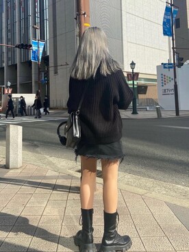 「SPINNS（スピンズ）のアイテム（デニムスカート）」を使った、asukaさん（レディース・155cm）の春コーディネート