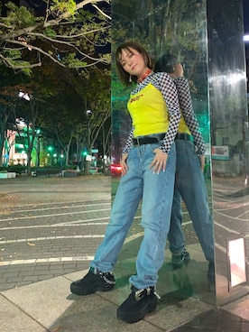 「だぼだぼ」｜「アイテム（アクセサリー）」を使った、Keyさん（レディース・159cm）の冬コーディネート