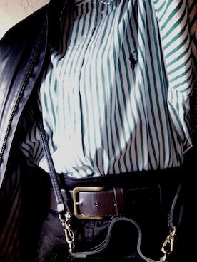 「Ralph Lauren」｜「アイテム（ライダースジャケット）」を使った、まるみさん（レディース・150cm）の冬コーディネート