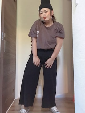 「plussize」｜「アイテム（ニットキャップ/ビーニー）」を使った、あぶーた★さん（レディース・154cm）の秋コーディネート