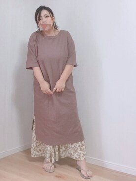 「夏秋ミックス」｜「アイテム（ワンピース/ドレス）」を使った、あぶーた★さん（レディース・154cm）の秋コーディネート
