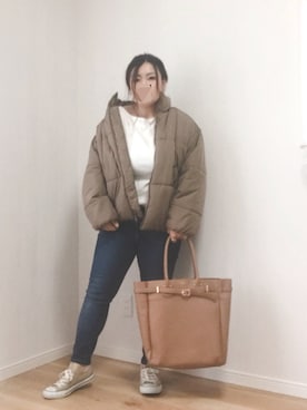「antiqua」｜「アイテム（ダウンジャケット/コート）」を使った、あぶーた★さん（レディース・154cm）の秋コーディネート