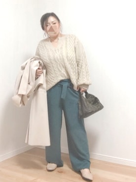「reca（レカ）のアイテム（チェスターコート）」を使った、あぶーた★さん（レディース・154cm）の冬コーディネート