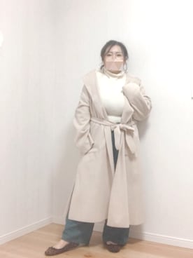 「reca（レカ）のアイテム（チェスターコート）」を使った、あぶーた★さん（レディース・154cm）の冬コーディネート