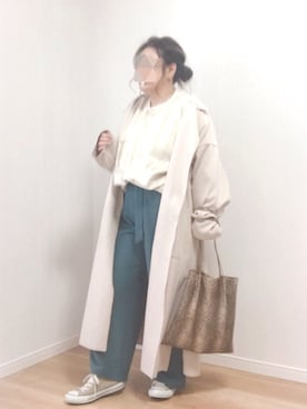 「reca（レカ）のアイテム（チェスターコート）」を使った、あぶーた★さん（レディース・154cm）の冬コーディネート