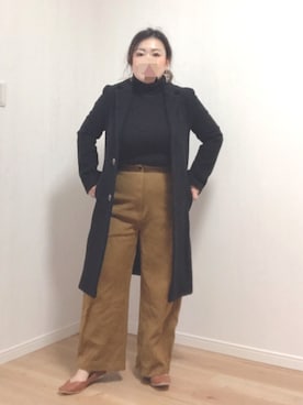 「EGOIST（エゴイスト）のアイテム（チェスターコート）」を使った、あぶーた★さん（レディース・154cm）の冬コーディネート