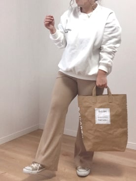 「youtube」｜「アイテム（スウェット）」を使った、あぶーた★さん（レディース・154cm）の冬コーディネート