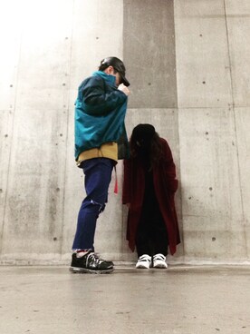 「BRONX（ブロンクス）のアイテム（帽子）」を使った、おでんさん（メンズ・167cm）の春コーディネート