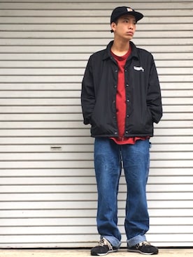 ときヲりぴーと ときヲさんの「COLLEGE COACH JACKET」を使ったコーディネート