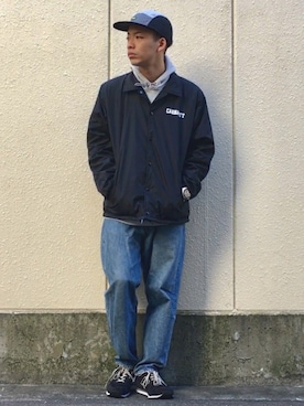 ときヲりぴーと ときヲさんの「COLLEGE COACH JACKET」を使ったコーディネート