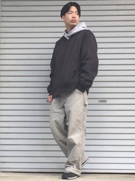 「アイテム（ジャージ）」を使った、ときヲりぴーと ときヲさん（メンズ・173cm・20代）の冬コーディネート