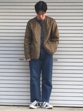 「EDWIN」｜「アイテム（ブルゾン）」を使った、ときヲりぴーと ときヲさん（メンズ・173cm）の冬コーディネート