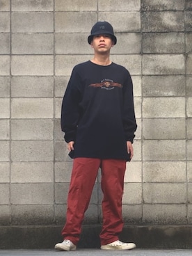 「allstar」｜「アイテム（Tシャツ/カットソー）」を使った、ときヲりぴーと ときヲさん（メンズ・173cm）の秋コーディネート