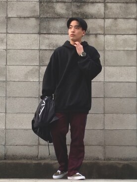「HUF」｜「アイテム（ナイロンジャケット）」を使った、ときヲりぴーと ときヲさん（メンズ・173cm）の春コーディネート