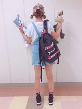 「ソックススニーカー」｜「アイテム（オールインワン・サロペット）」を使った、@iri *さん（レディース・155cm）の夏コーディネート