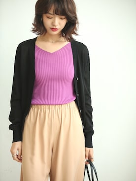 「アイテム（タンクトップ、パープル系）」を使った、saisondepapillon_officialさん（レディース・162cm）の冬コーディネート