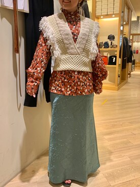 「Ameri（アメリ）のアイテム（イヤリング）」を使った、MiSaKiさん（レディース・151cm）の冬コーディネート