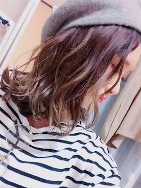 「アイテム（ハンチング/ベレー帽、シルバー系）」を使った、naoさん（レディース・156cm）の冬コーディネート