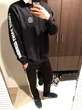 「EDIFICE（エディフィス）のアイテム（スウェット）」を使った、shoさん（メンズ・178cm）の冬コーディネート
