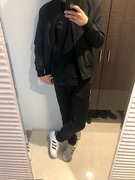 「CIAOPANIC TYPY（チャオパニックティピー）のアイテム（MA-1）」を使った、shoさん（メンズ・178cm）の春コーディネート