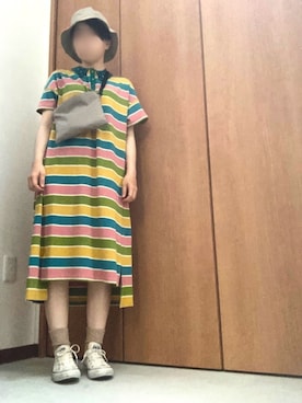 「Jocomomola（ホコモモラ）のアイテム（ワンピース/ドレス）」を使った、あきさんさん（レディース・154cm）の春コーディネート