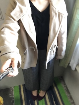 「しまむら（シマムラ）のアイテム（ダッフルコート）」を使った、ゆーちさん（レディース・156cm）の冬コーディネート