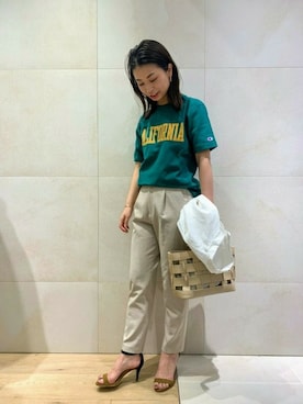 「FONCE（フォンセ）のアイテム（パンツ）」を使った、shimakoさん（レディース・159cm）の春コーディネート