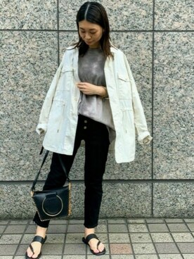 「Rouge vif（ルージュヴィフ）のアイテム（ブルゾン）」を使った、shimakoさん（レディース・159cm）の春コーディネート
