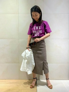 「FONCE（フォンセ）のアイテム」を使った、shimakoさん（レディース・159cm）の春コーディネート